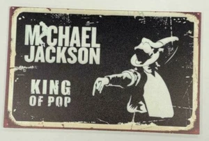 Michael Jackson King Sign Wood MDF Wall Decoration 7" x 11" with Rustic Sides - Picture 1 of 2