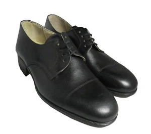 New Unissued Italian army black lather dress shoes parade mess military - Picture 1 of 5