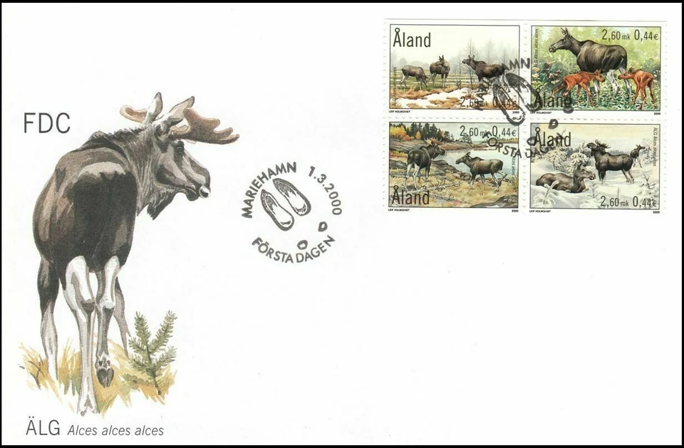 Aland Elks Calfs Moose Åland Finland Booklet Mint FDC 2000 - Image 1 of 1