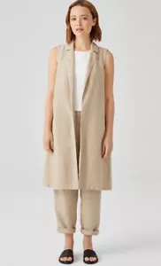 Eileen Fisher Long Vest Size XL Linen Blend - Picture 1 of 9