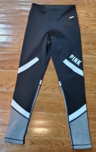 Victoria's Secret Pink Ultimate LEGGING SZ. MEDIUM M black gray white - Picture 1 of 5