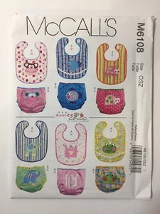 McCall's 6108 Infants' Bibs Diaper Covers - Picture 1 of 2