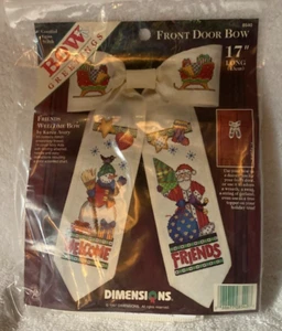 Dimensions Bow Greetings~ Friends Welcome Bow~ Cross Stitch Kit # 8540 - Picture 1 of 2