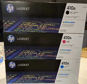 HP 410A LASERJET 3 Print Cartridges In Black, Magenta, Cyan JETINTELLIGENCE - Picture 1 of 4