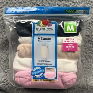 Fruit of the Loom Camis Girls Medium Multi Pack 5 Tag-Free Eversoft New - Picture 1 of 4