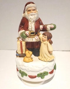 Caja de música de porcelana de Papá Noel de Vint Homco 'Santa Claus is Coming to Town' caja giratoria - Imagen 1 de 5