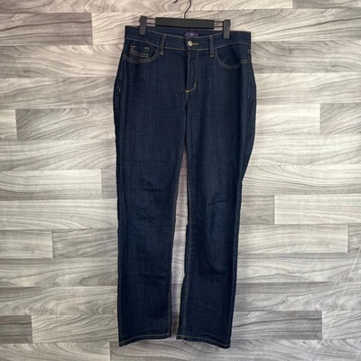 NYDJ Jeans Women's 10 Petite (31x28.5) Blue Denim Straight Leg Stretch 5 Pocket - Image 1 of 4