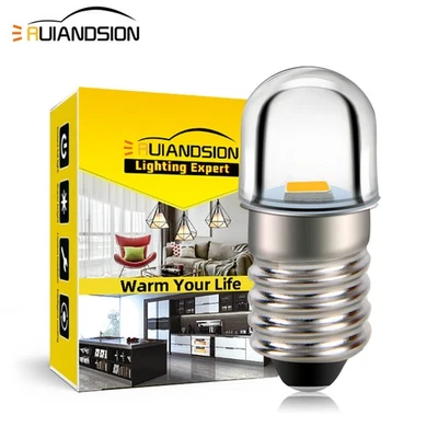 Ruiandsion Warm 3000K E10 3V 4.5V 6V 12V LED Miniature Screw Base Light Bulbs