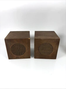 Vintage Braun Lautsprecher OLSON X-AIR CUBE SPEAKERS MODEL S-49 Ungetestet - Bild 1 von 7