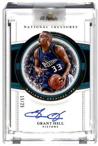 2019-20 Panini National Treasures Archives Ink 15/25 Grant Hill Auto #34 ES6 - Foto 1 di 2