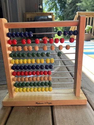 Melissa & Doug clásico ábaco de madera 10 filas colorido juguete de conteo, 12′′ usado Foto 1 de 4