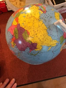 VTG Ohio Art Co 9" Diameter World Globe Horoscope Zodiac Lithograph Tin 1962 - Picture 1 of 4