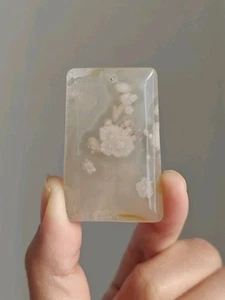 ๐ธ Sakura (Cherry blossom) Agate pink flower pendant 2 - Picture 1 of 11