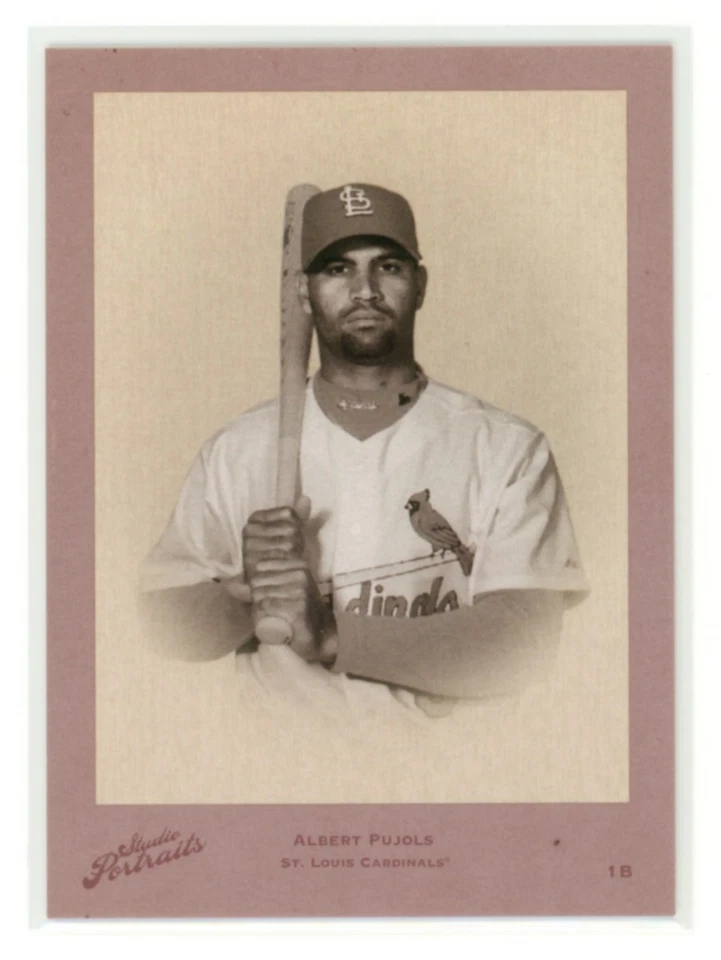 ALBERT PUJOLS 2005 Donruss Estrellas Studio Portraits Red Black & White #5 15/25 - Image 1 of 2