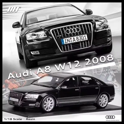 MotorHelix 1/18 Audi A8 W12 2008 Resin Diecast Model Car Black Limited 299 Gifts - Immagine 1 di 4