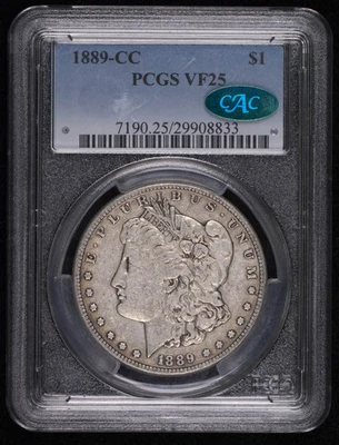 1889 CC Morgan Silver Dollar PCGS VF-25 CAC - Image 1 of 4