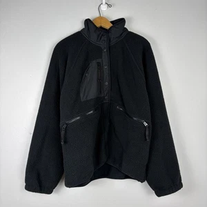 Free People Movement Hit The Slopes Jacke schwarz Fleece Druckknopf XL Outdoor Ski - Bild 1 von 5