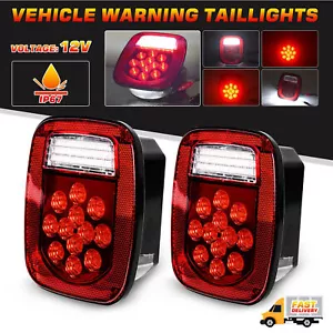 2x 39LED Universal Car Truck Trailer Stop Turn Signal Brake Tail Light Lamps - Foto 1 di 9