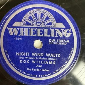 10 Zoll 78 RPM-Doc Williams-Nachtwindwalzer/Müde müde und blau/Rad DW-1007 - Bild 1 von 4