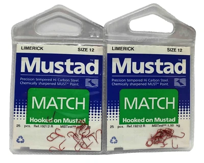 2 Bustine da 25 pezzi - Ami MUSTAD Match - Ref. 19212 - Size 12 - EF388