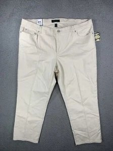 Jeans Lauren Ralph Lauren panna cropped moderno gamba dritta taglia 20W nuovo con etichetta - Foto 1 di 13