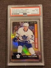 2016/17 Auston Matthews O-Pee-Chee OPC Platinum Rainbow Foil PSA 8 Update