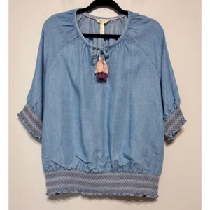 Matilda Jane Chambray top smocked XL nappe boho cottagecore prateria contadina - Foto 1 di 6