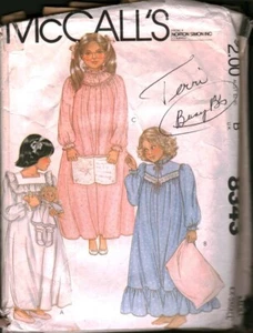 8343 Camisón Pullover Vintage McCalls Patrón de Costura Niñas Años 80 XS Prendas para Dormir - Imagen 1 de 2
