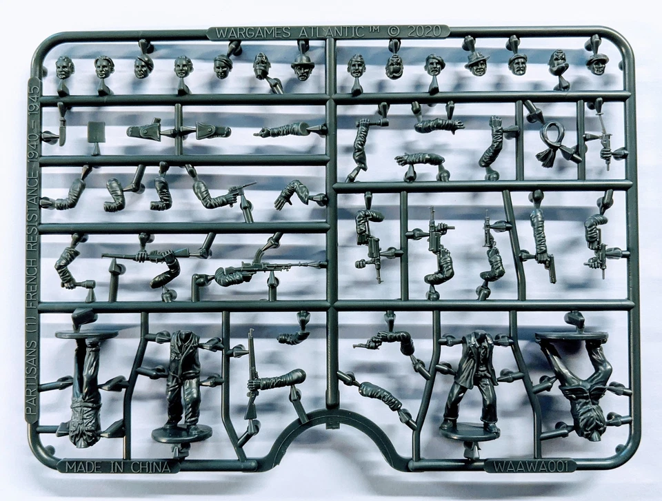 Wargames Atlantic Partisans (1) French Resistance single sprue 28mm Plastic