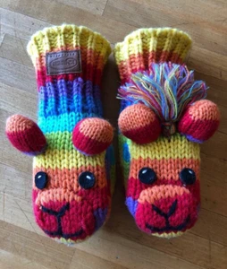 Kyber Rainbow Dog Kids Wool Blend Mittens Fleece Lined - Picture 1 of 11