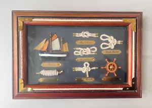 Nautical Sailor Rope Knots 'Ship' Framed MINI Shadow Box-USED - Picture 1 of 5