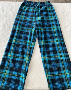 Mad Dog Concepts Boys Black Blue Green Plaid Fleece Pajama Pants 6-8 - Picture 1 of 8