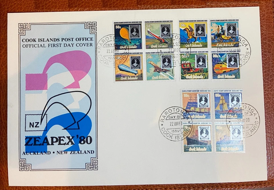 Queen Elizabeth II. Vintage Post Cover . ZEAPEX 80.FIRST DAY COVER.SIZE 9by 6inc - Image 1 of 1