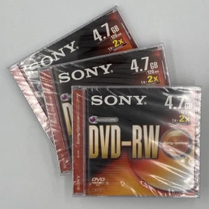 3x Sony Optical DVD-RW 4.7GB 120min - Brand New and Sealed - Picture 1 of 3