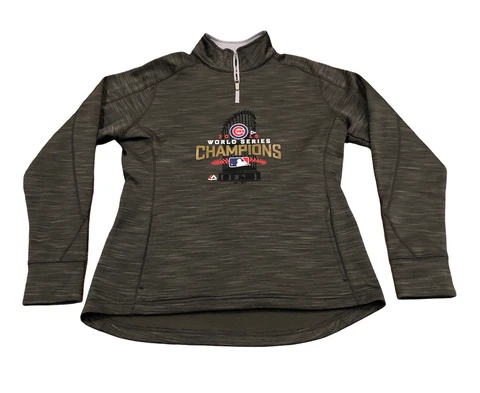 Chicago Cubs 2016 World Series Champions Pullover 1/4 Quarter Zip Majestic Women Cover