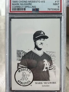 1985 Mark McGwire Modesto A’s Prospect #17 PSA 9 MINT RC Rookie Correct PSA 9 - Picture 1 of 2