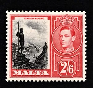 MALTA 1938 2/6d BESCHÄDIGTER WERT TABLETTE SG.229a MONTIERT NEUWERTIG - Bild 1 von 2