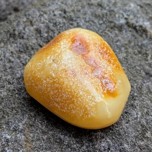 Weißer Bernstein Stein 22 gr. Natürliches Baltisches Königsfossil halbpoliert roh - Bild 1 von 10
