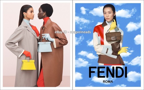 FENDI 2 pagine STAMPA ANNUNCIO PRIMAVERA 2024 LIU WEN IMAAN HAMMAM ANOK YAI Steven Meisel