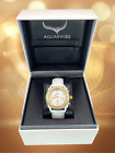 Authentic AquaSwiss Luxury Women's Watch 3.25 ctw White Topaz & Genuine Leather