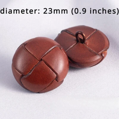 5X Faux Leather Buttons Splicing Material Craft for Overcoat Jacket Decor DIY - Image 1 of 4