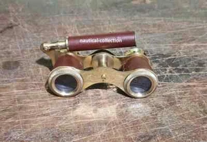 Brass Antique Binocular Mother of Pearl Lorgnette Binocular Nautical Binocular - Picture 1 of 9
