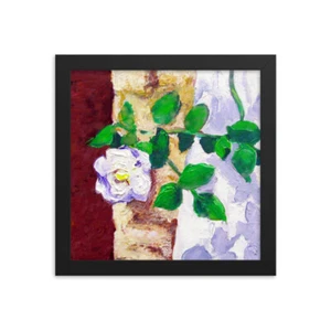Póster artístico enmarcado ""Rosa blanca"" 189 GSM papel pared arte de DonWillisJrArt - Imagen 1 de 3