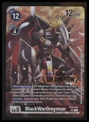 Digimon - BlackWarGreymon - 3-On-3 Champion - Battle of Omni - #BT5-069 - NM - Image 1 of 2