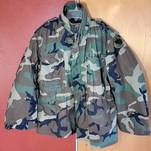 US Army Military m65 Field Jacket coat Medium Short woodland camo cold weather - Bild 1 von 4