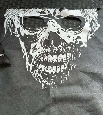 Nueva Máscara Facial Completa The Walking Dead Zombie Negra con Ojos Bandana Foto 1 de 4
