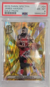 2015 Spectra James Harden Gold Prizm /10 #24 PSA 8 - Bild 1 von 2