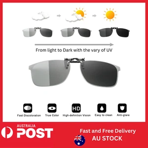 UV400 Photochromic Clip-On Polarized Sunglasses Versatile Eyewear for AU 808 - Picture 1 of 13