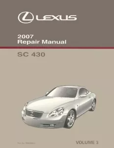 2007 Lexus SC 430 Shop Service Repair Manual Volume 3 Only - Picture 1 of 1