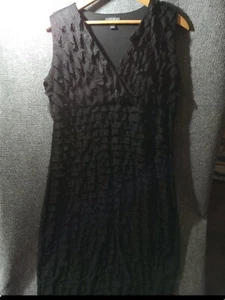 Fashion Bug Sleeveless Dress Women's Large Ruffled Semi Formal Shimmery V Neck - Picture 1 of 16